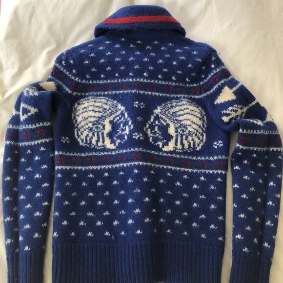 Rugby Ralph Lauren Other - Ralph Lauren Rugby Blue Indian Head Shawl Size Small Vintage